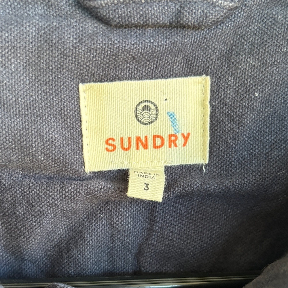 Sundry Utility Cotton Street Navy Blue Utility Jacket sz L/12 - Picture 2 of 9